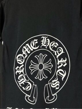 Chrome hearts Black Tee with White Horseshoe Logo